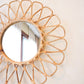 Kleiner Rattan-Spiegel 38 cm, handgefertigter Boho-Wandspiegel, DANAU-Wanddekoration, runder Spiegel, dekorativer Spiegel