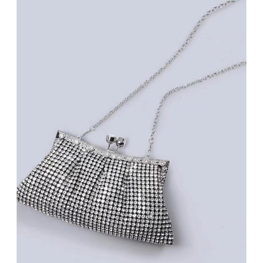 Luxuriöse Clutch im Diamant-Look – Gold und Silber