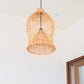 Rattan-Lampenschirm – Boho-Hängelampe – Deckenlampe zum Aufhängen – Boho-Deckenleuchte MAHARA (Ø35 cm)