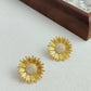 Moderne Vintage Sunflower Love Ohrstecker – Gold und Silber