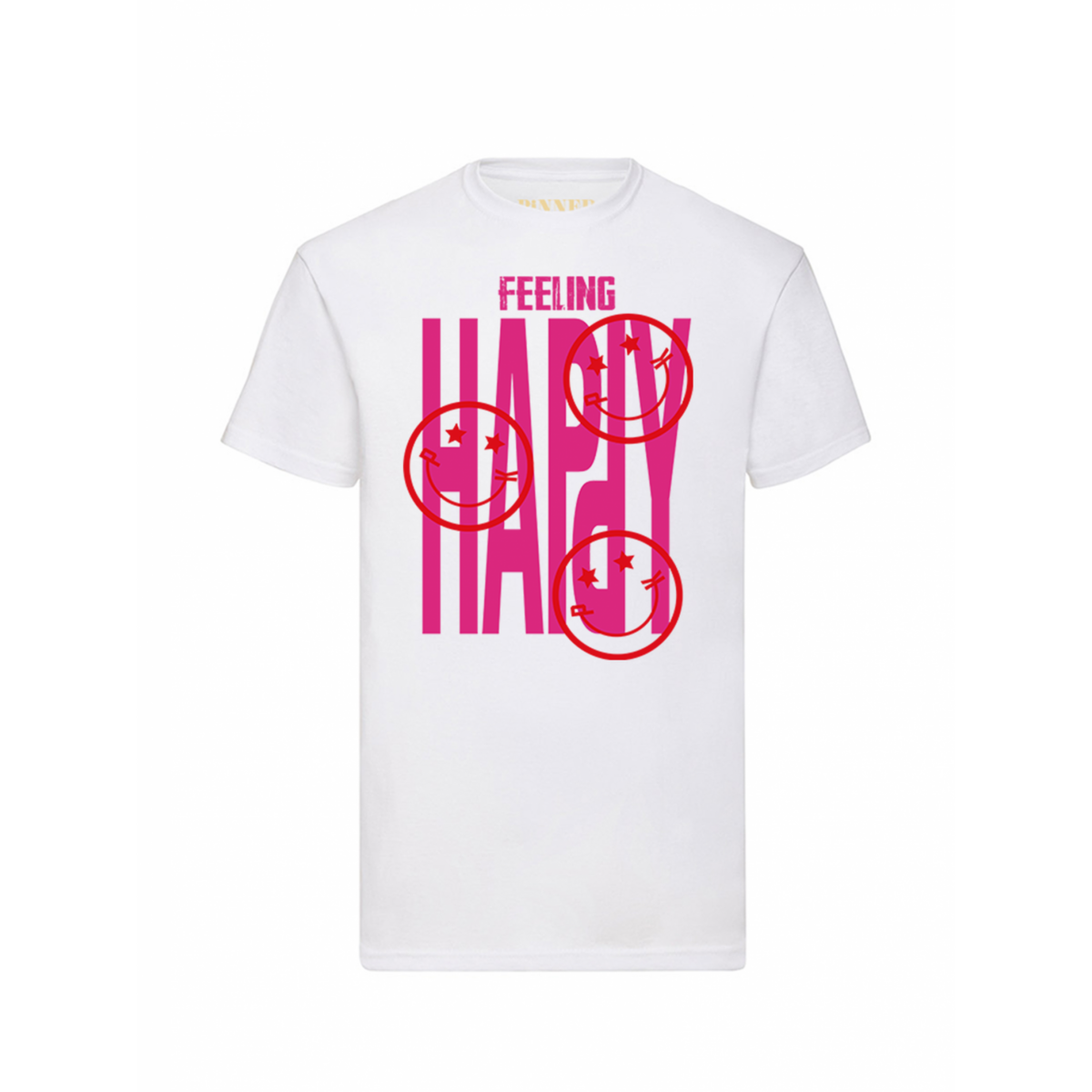 T-Shirt Feeling Happy Hot Pink