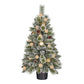 Kaprun Weihnachtsbaum im Topf mit LED -Beleuchtung und Timerfunktion - H90 x Ø51 cm - Grün, Gold