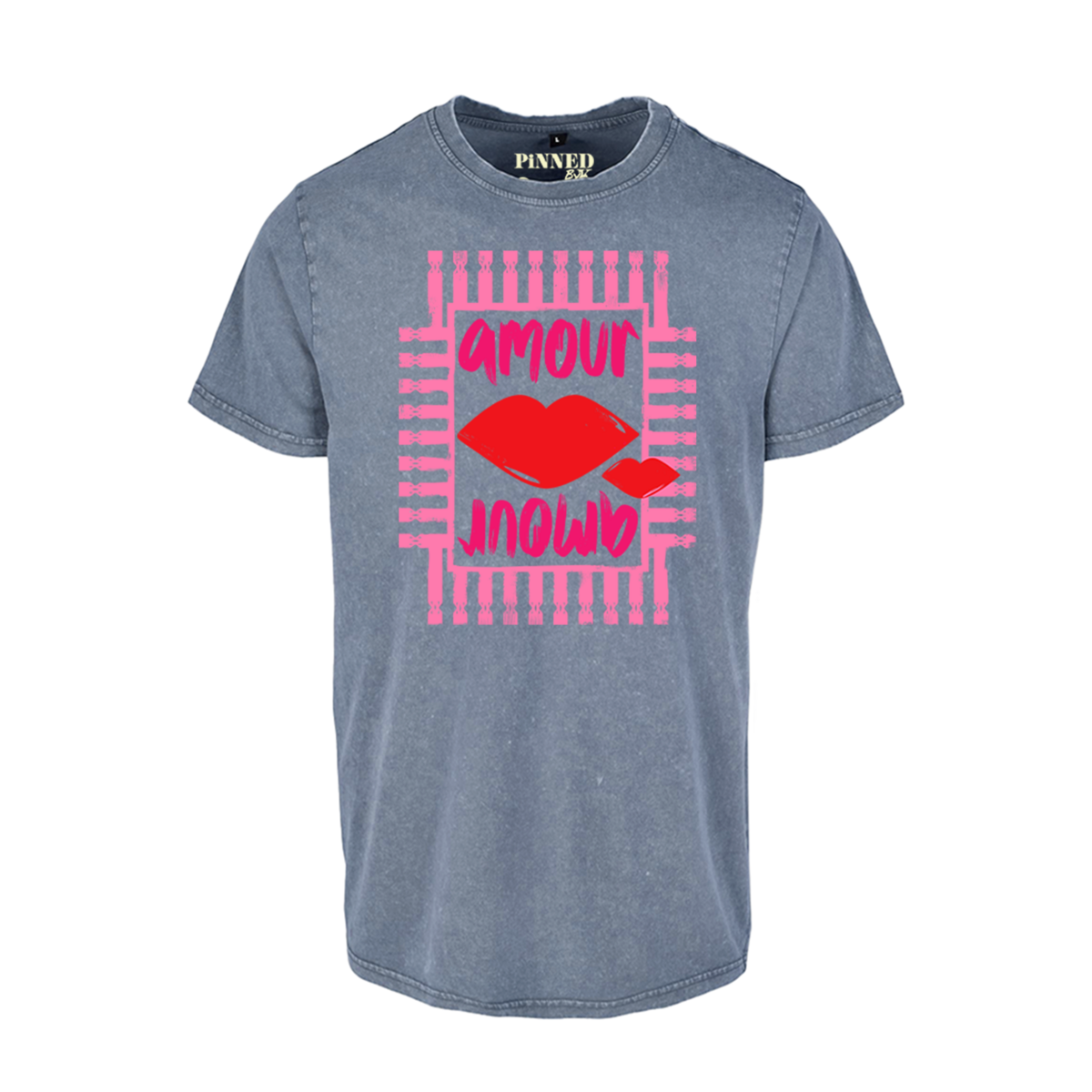 Gewaschenes T-Shirt Amour Amour Pink