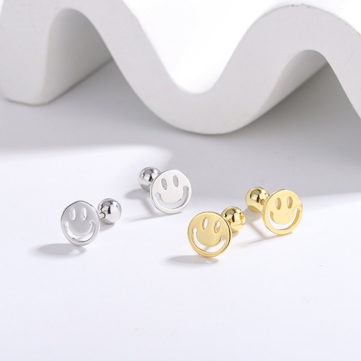 Timeless Design Smiling Face Ear Studs