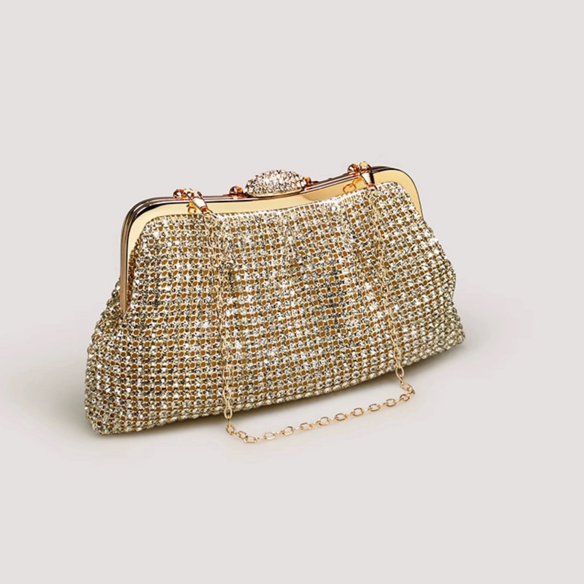 Luxuriöse Clutch im Diamant-Look – Gold und Silber