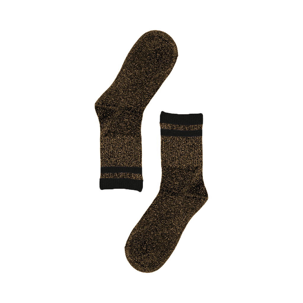 Socken Glitzerstreifen Schwarz