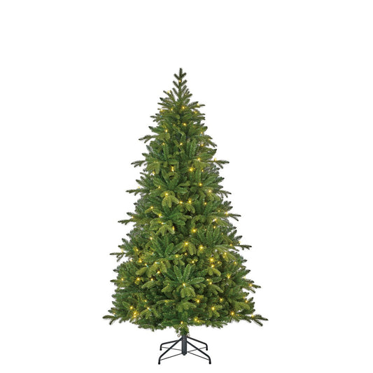 Brampton Künstlicher Weihnachtsbaum Slim mit LED-Beleuchtung – H185 x Ø114 cm – Grün