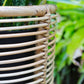 Rattan-Pflanzenständer rund – Boho-Pflanzgefäß – Rattan-Pflanzkorb – natürlicher Blumenständer für Töpfe bis Ø20 cm AKARA